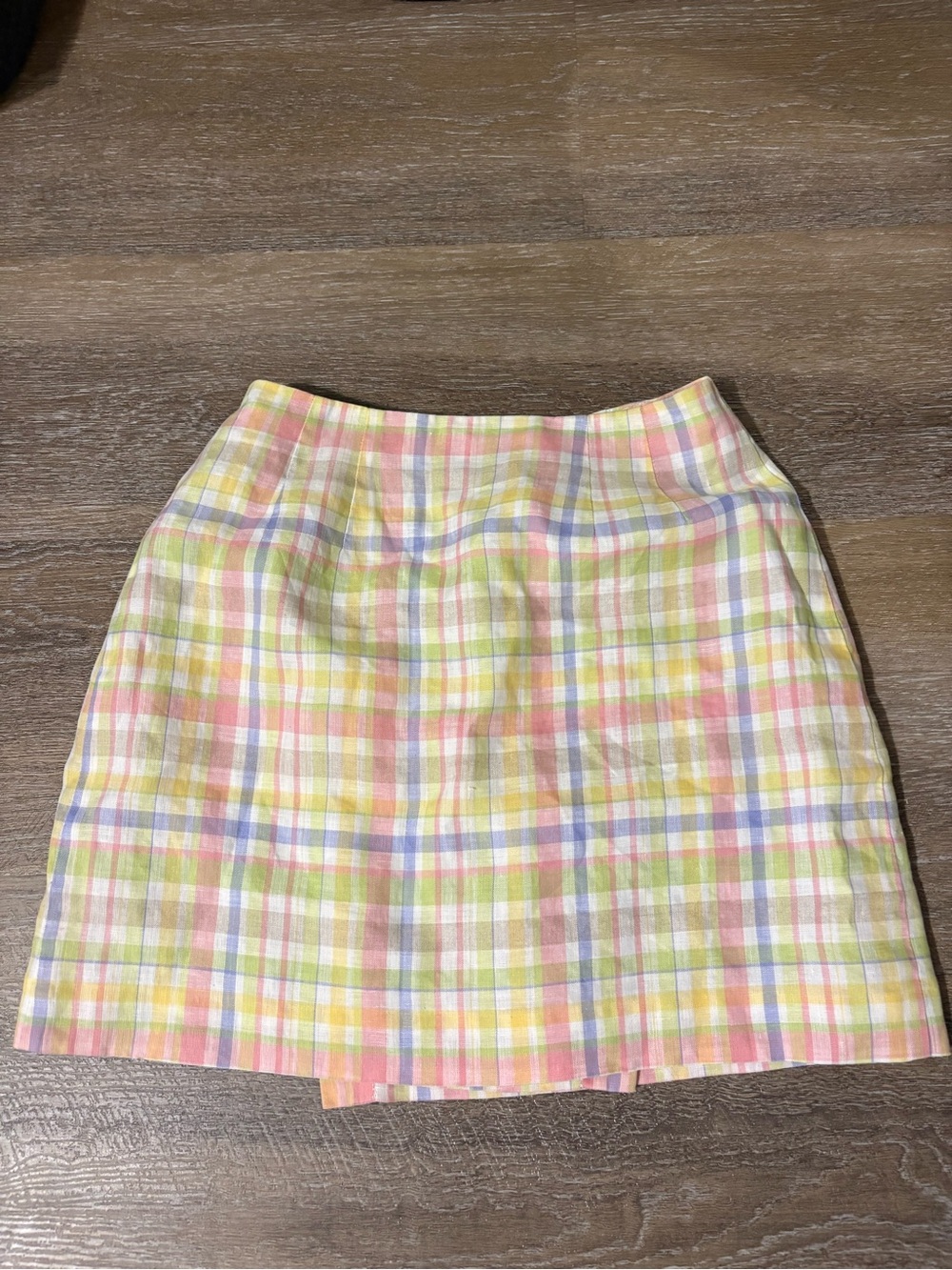 Vintage Liz Claiborne Linen Plaid Skirt